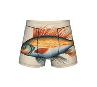 QYUHBNS Calzoncillos tipo bóxer transpirables con estampado de pez volador para hombre, suaves y cómodos, Negro, XL