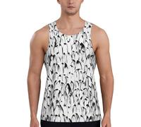 QYUHBNS Camiseta sin mangas con estampado de multitud de pingüinos para hombre, informal, suave, transpirable, para correr, deportes al aire libre, Negro, S
