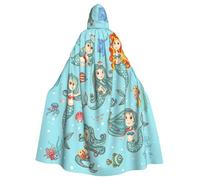 QYUHBNS Capa unisex con capucha con estampado de vida marina marina, disfraz de carnaval, para fiestas, cosplay