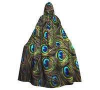 QYUHBNS Capa unisex con capucha y estampado de pavo real fresco, para carnaval, fiestas, cosplay