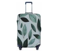 QYUHBNS Funda elástica para maleta con estampado de hojas color gris menta, lavable, ligera, a la moda (S-XL), Black, L