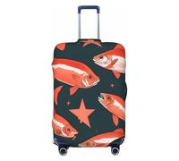 QYUHBNS Funda elástica para maleta con estampado de salmón, lavable, ligera, a la moda (S-XL), Black, L