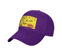 QYUHBNS Gorro unisex con estampado de mariposas amarillas, ligero, para deportes al aire libre, para entrenamientos y uso casual en verano, Morado (, Talla única