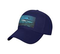 QYUHBNS Gorro unisex con estampado de tiburón azul, ligero, para deportes al aire libre, para entrenamientos y uso casual en verano, azul marino, Talla única