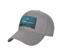 QYUHBNS Gorro unisex con estampado de tiburón azul, ligero, para deportes al aire libre, para entrenamientos y uso casual en verano, gris, Talla única