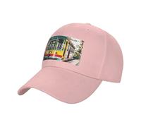 QYUHBNS Gorro unisex con estampado de tranvía de Lisboa, ligero, para deportes al aire libre, para entrenamientos y uso casual en verano, rosa, Talla única