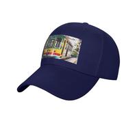 QYUHBNS Gorro unisex con estampado de tranvía de Lisboa, ligero, para deportes al aire libre, para entrenamientos y uso casual en verano, azul marino, Talla única