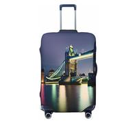 QYUHBNS Night London Tower Bridge - Funda elástica para maleta, lavable, ligera, a la moda (S-XL), Black, XL
