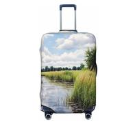 QYUHBNS Reeds by The River - Funda elástica para maleta, lavable, ligera, a la moda (S-XL), Black, S