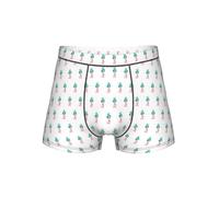 QYUHBNS Ropa interior transpirable con estampado de sirena para hombre, calzoncillos tipo bóxer suaves y cómodos, Negro, S