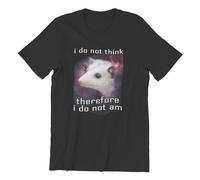QYUIPEXE Awesome I Do Not Think Therefore Opossum T-Shirt Men Black XXL