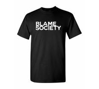 QYUIPEXE Blame Society T-Shirt Jay Z Style T-Shirt Black XL