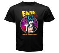 QYUIPEXE Elvira'S Movie Fight A Night of Titillating Terror T-Shirt Black M