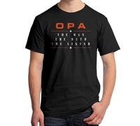 QYUIPEXE Opa The Man The Myth The Legend Men's T-Shirt He is Great Black XXL