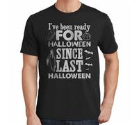 QYUIPEXE Ready for Halloween Since Last Halloween T Shirt Black S