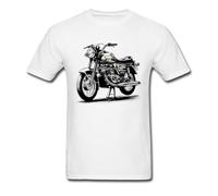 QYUIPEXE Retro Style Motorbiker Design T-Shirts White L
