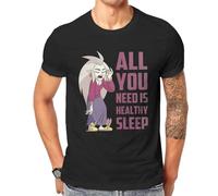 QYUIPEXE The Owl House EDA Clawthorne Tshirt Black L