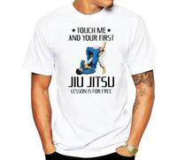 QYUIPEXE Touch ME and Your First JIU Jitsu Lesson IS FOR Men T-Shirt White 3XL
