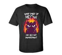 QYUIPEXE What Part of Meow Did You Not Understand Men T Shirts Black L