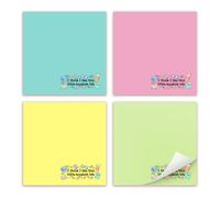 QYUVK 4 blocs de notas adhesivas con texto en inglés "I Think I Like This Little Bookish Life" de 3 x 3 pulgadas, 50 hojas/bloc, bonitos blocs de notas de lectura, regalos para bibliotecarios, amantes