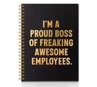 QYUVK I'm A Proud Boss 160 Pages Blank Spiral Notebook, Funny Office Journal Gifts for Men Women Boss Boss Lady on National Boss' Day, Christmas, Birthday, Boss Present from Employee
