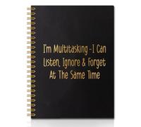 QYUVK I'm Multitasking-I Can Listen Ignore And Forget At The Same Time 160 Pages Blank Spiral Notebook, Sarcastic Journal for Office Worker Student, Humor Gifts for Coworker Leader Supervisor Mentor