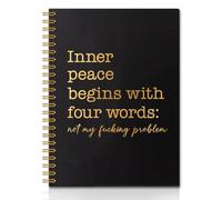 QYUVK Inner Peace Begins With Four Words 160 Pages Blank Spiral Notebook, Journal for Workplace Humor, Therapist Gifts and Sarcastic Friend, Leaving Going Going Away Gifts for Coworker