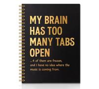 QYUVK My Brain Has Too Many Tabs Open 160 Pages Blank Spiral Notebook, Office Employee Work Journal, Sarcastic Appreciation Gifts for Coworker, Funny Gifts for Boss Leader Supervisor Mentor Colleague
