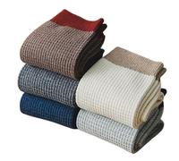 QYVHGJUAB Autumn Winter Organic Cotton Harajuku Mens Compression Socks Business Dress Long Sock