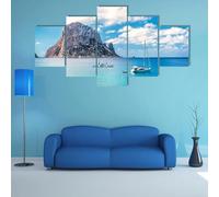 QYYAMDEQ Cuadros Grandes Dimensiones 5 Piezas Lienzos Decorativos Isla Misteriosa De Es Vedra Pintura Cartel Hd Impresión De Imagen Cuadros Decorativos Cuadros Para Dormitorio