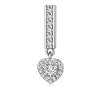 QYYZTHX Love Heart Clip Charm Genuine 925 Sterling Silver Compatible with Reflexions Bracelet Reflections.