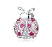 QYYZTHX Pink Ladybird Ladybug Clip Charm Genuine 925 Sterling Silver Compatible with Reflexions Bracelet Reflections