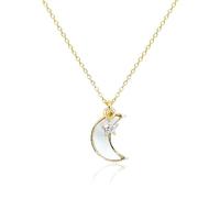 QYYZTHX Productos de niñas Dainty Moon for Women Black Onyx White Quartz Crescent Moon and Colgante de 14k Goldy Jewelry S para Girls Teen Girls s
