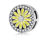 QYYZTHX Sunflower Flower Clip Charm Genuine 925 Sterling Silver Compatible with Reflexions Bracelet Reflections