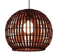 QYYZTQY 11.8 in Natural Wicker Shape Shade Rustic Cage Ceiling Pendant Lights Southeast Asia Style Restaurant Lamp Fixtures, Chandelier