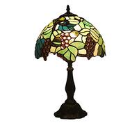 QYYZTQY 12 Inch Lamp Bedside Lamp Handmade Grape Pattern Stained Glass Table Lamp for Bedside Bedroom Living Room Coffee Table,Alloy Base Needed (Resin Base)