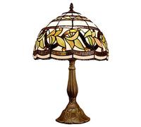 QYYZTQY 12 Inch Table Lamp Vitrail Bedside Lamp Rustic Style Reading Bureau Lamp for Bedroom Warm as Ever