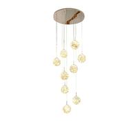 QYYZTQY 12 Lights LED Crystal Ceiling Chandelier, Dimmable Pendant Light,LED Glass Globe Hanging Light Staircase Chandelier for Livingroom Hallway-9 Lights 35x200cm(14x79inch) Decoration (Colo