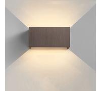 QYYZTQY 12W LED Wall Sconces Rectangle Up Down Wall Light Adjustable Light Speed Angle Aluminum Lighting Fixtures for Living Room Stair Bedroom 3000K,Brown (Color : Brown)