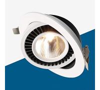 QYYZTQY 15W Rotatable LED Spotlight Recessed Ceiling Downlight, 3000K White Round Panel Wash Wall Lamp, Fire Rated Energy Saving Downlighters, Bathroom Bedroom Decoration Lighting Fi (Color : Black,