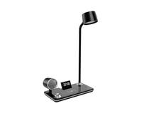 QYYZTQY 15W Wireless Charging Bedside Desk Light LED Bluetooth Speaker Electronic Clock Bedroom Desk Lamp Touch Writing Desk Studio Table Lamp Club Vanity Lighting Fixture
