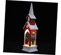 QYYZTQY 1pc Christmas Lights Christmas Decorative Christmas Light Christmas Ornaments Christmas Tabletop Lantern Christmas Decorations Vintage Church of The Nativity Red Plastic