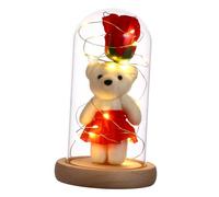 QYYZTQY 1pc Lamp Valentines Day Lamp Mom Decor Valentines Day Decor for Table Pred Flower Eternal Flower Light Romantic Decor Dating Roses Night Light Glass