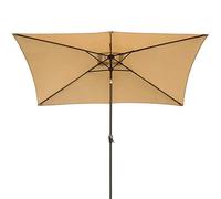 QYYZTQY 2.35m/ 8Ft Patio Beach Backyard Market Umbrella Rectangular,Outdoor Garden Parasols with Crank Handle,Tilt Button 6 Steel Ribs (Beige 2M×2M)