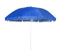 QYYZTQY 2.4 M/7.9 ft Metal Beach Umbrella Parasol, Octagonal Cever Sunny/Rainy Fishing Sun Shade Easy to Open Protective for Outdoor Garden Terrace Patio Tilting Canopy Shelter,Blue