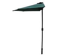 QYYZTQY 2.7m/8.8ft Half Round Garden Parasol, Against The Wall Patio Pool Backyard Balcony Sun Shade Umbrellas with Hand Crank, Without Base, Red