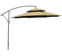 QYYZTQY 2.7M Double Tier Large Parasol, Cantilever Hanging 8 Rib Patio Outdoor Umbrella Sunshade AntiUV Sun for Beach/Pool/Patio/Outdoor Canopy Shelter Tent