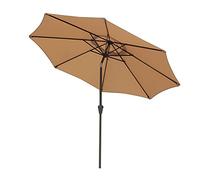 QYYZTQY 2.7M Garden Parasol Outdoor Umbrella Sunshade Canopy with Crank and Tilt Mechanism Protection Polyester for Balcony Courtyard Pool Patio (Brown)