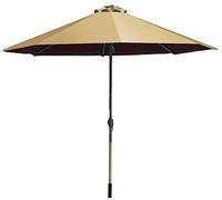 QYYZTQY 2.7M Garden Parasol Sun Shade Outdoor Umbrella 8 Sturdy Ribs with Crank and Tilt Mechanism for Lawn, Deck, Patio and Balcony, Khaki