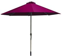 QYYZTQY 2.7M Garden Parasol Umbrell,Waterproof Patio Umbrella Sun Parasol,Outdoor Beach with Crank Handle Tilt Function,3 (3 Wine Red)